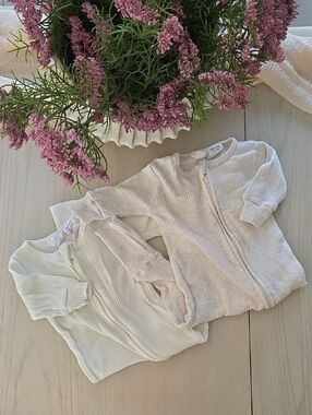 Bundle Of Jamie Kay Ribbed Baby Zip Sleepers - Newborn
